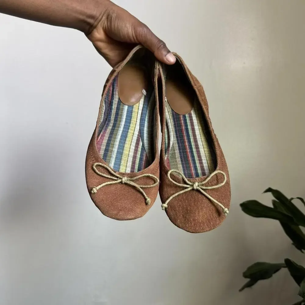 Vintage Ruff Hewn Earthy Corduroy Ballet Flats size‎ 9